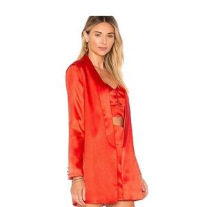 House of Harlow 1960 Vibrant Red Satin Robe Set